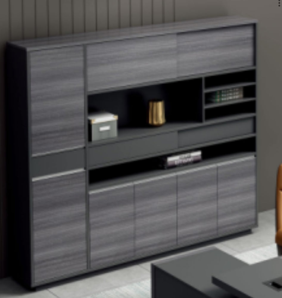 Modern Grey Oak Executive Bookcase - LX-S0120
